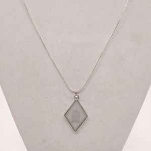 Necklace Silver w/ Iridescent Bird Cage